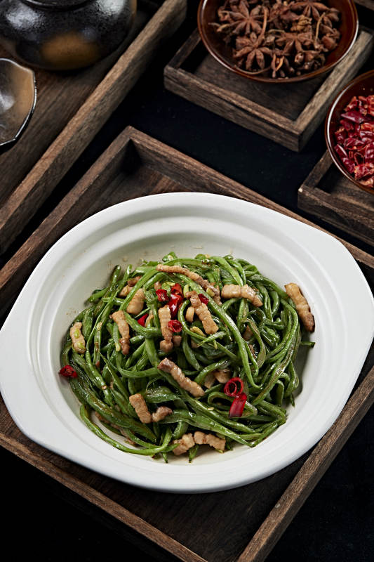 辣炒肉丝豇豆角图片