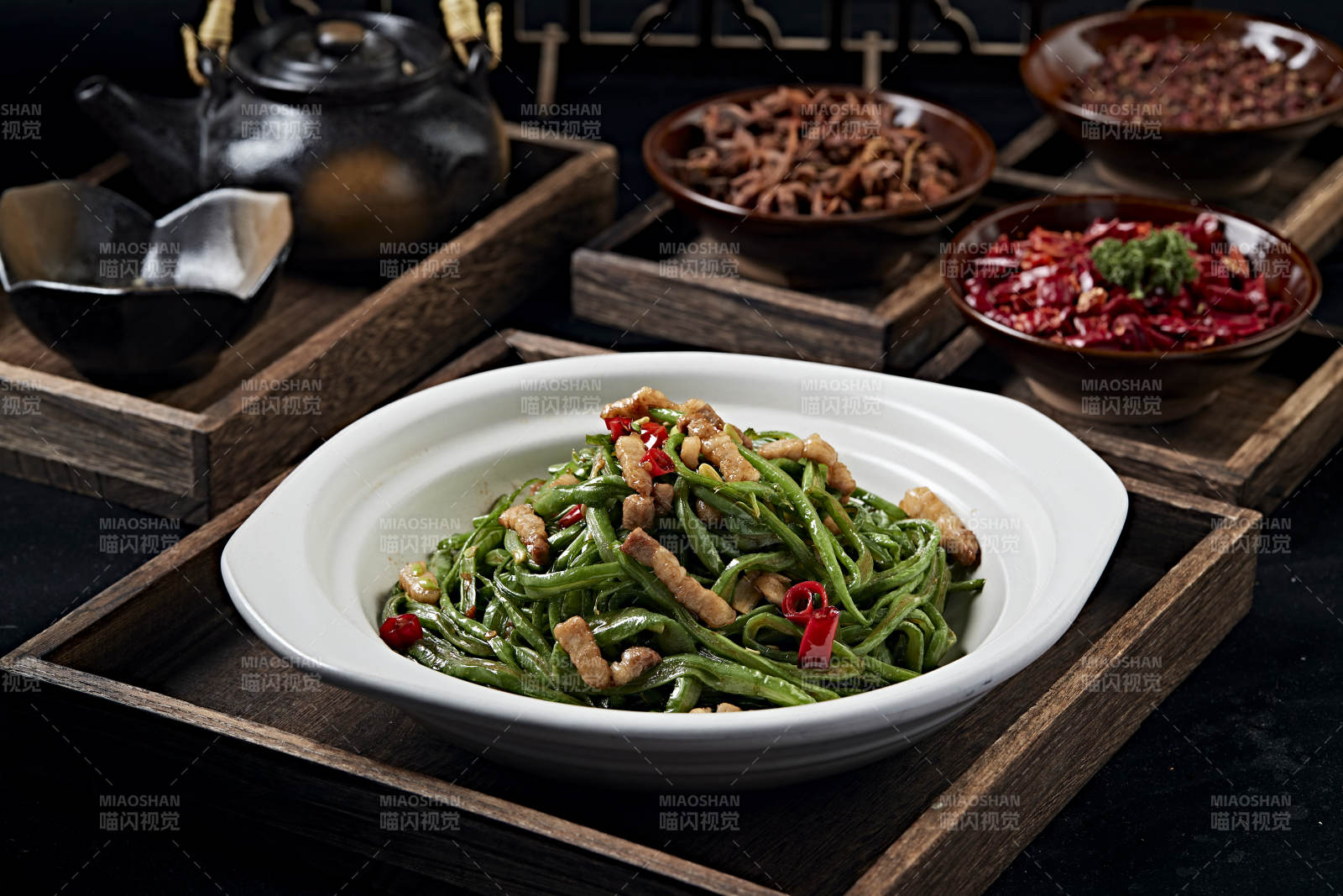 辣炒肉丝豇豆角图片