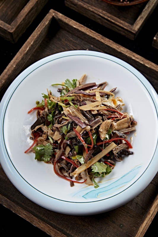 凉拌木耳黄花菜香菜彩椒丝图片