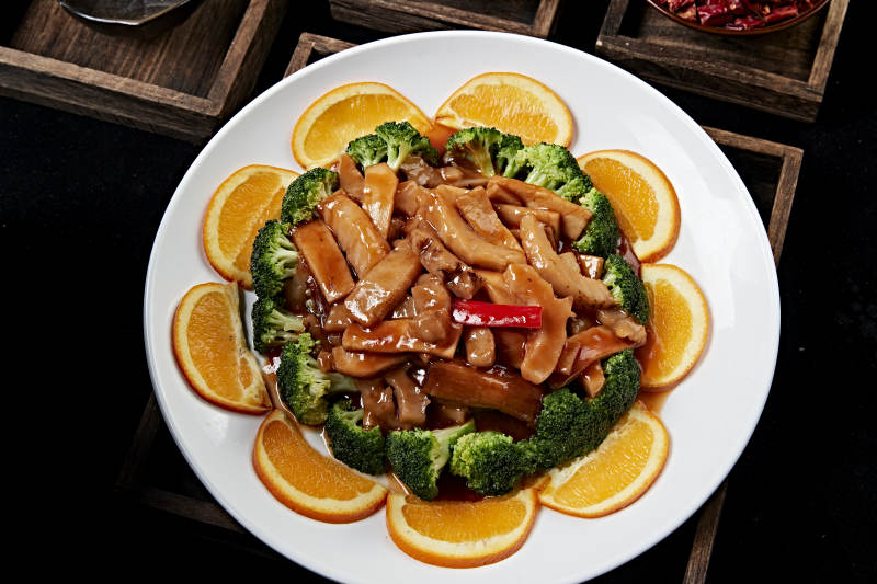 卤菜葱烧海参皮图片