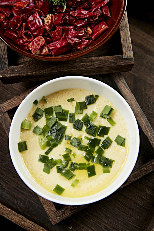 韭菜蒸水蛋图片