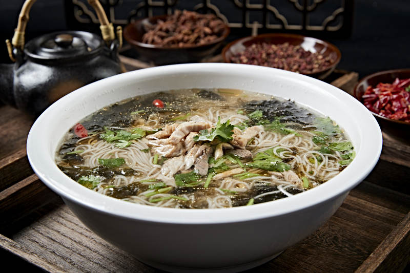 肉丝紫菜荞麦面图片