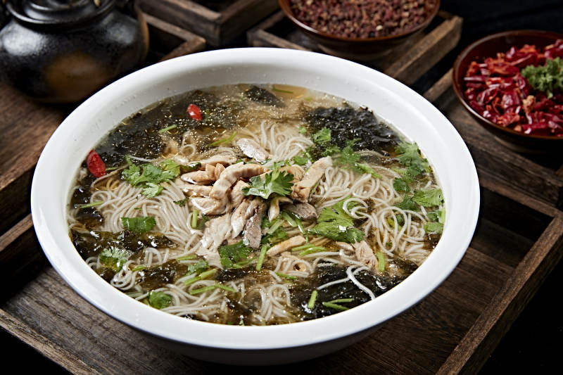 肉丝紫菜荞麦面图片