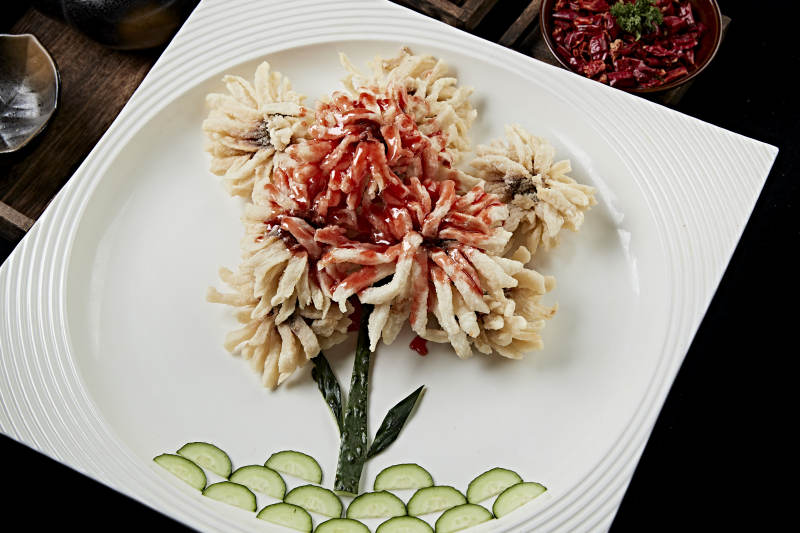 油炸浇汁狮子鱼图片