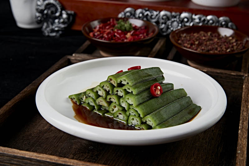 凉菜捞汁秋葵图片