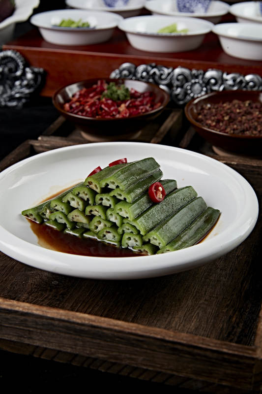 凉菜捞汁秋葵图片