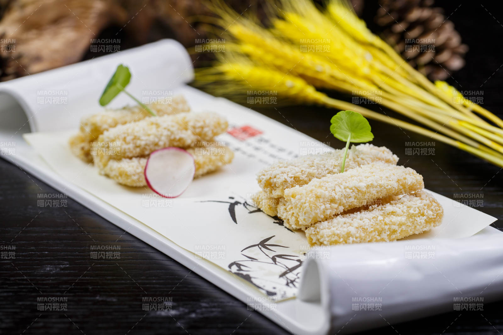 甜麦片水果春卷图片