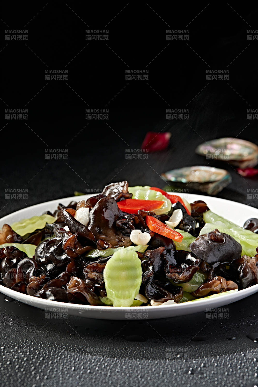 彩椒莴笋百合炒木耳图片