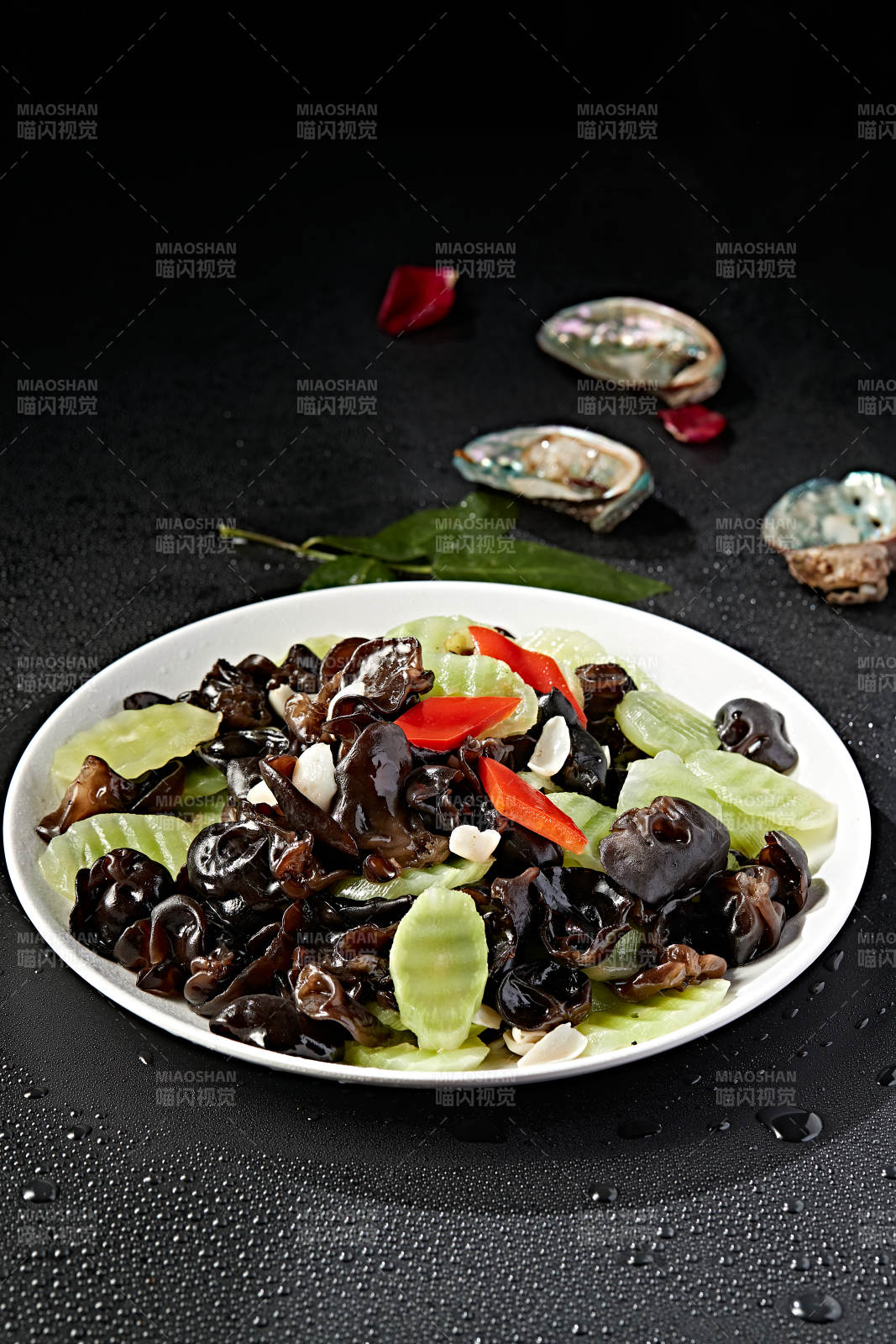 彩椒莴笋百合炒木耳图片