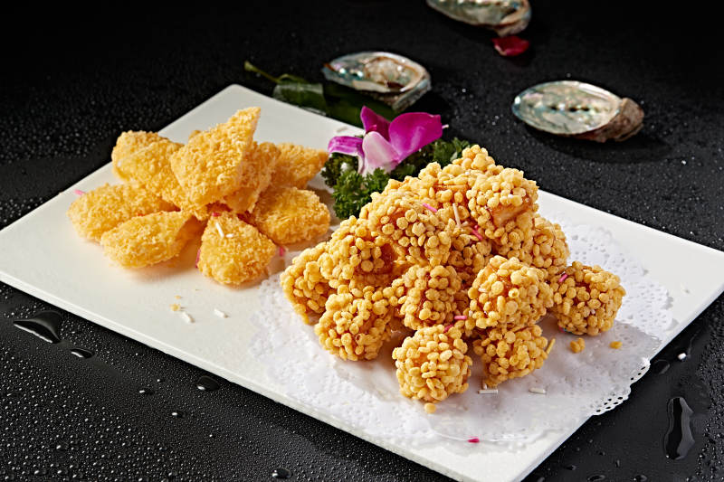 麦片红薯炸鲜奶双拼图片