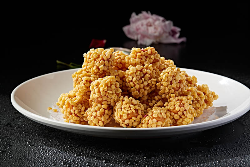 油炸麻仁红薯图片