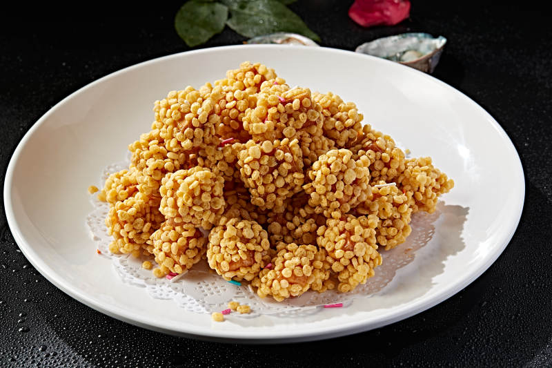 油炸麻仁红薯图片