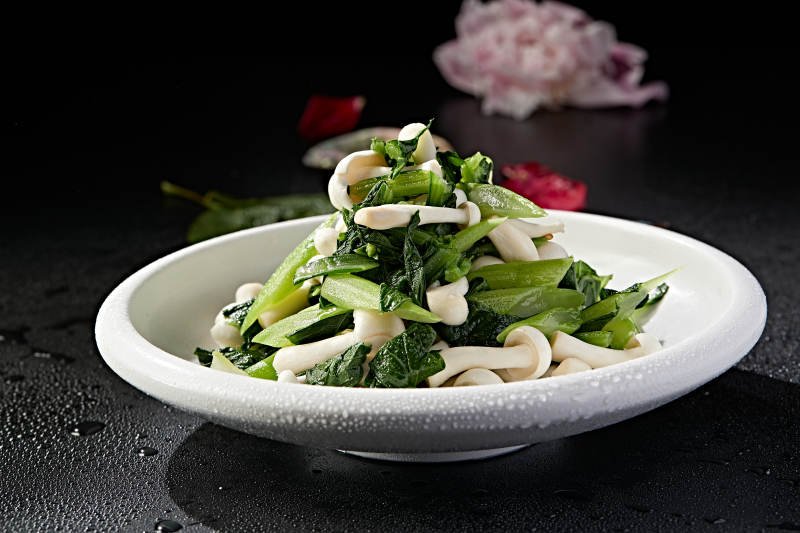 菜心小炒白玉菇图片