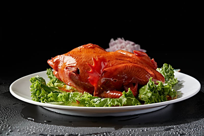 浇汁红扒鸡图片