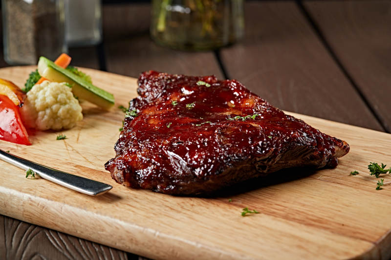 美式德州焖炉蜜汁烤猪排图片