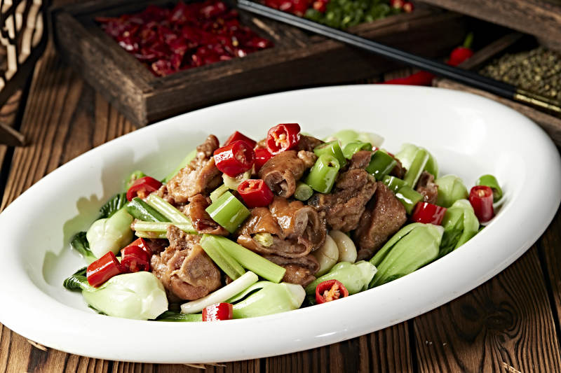 米椒蒜香烧肥肠图片