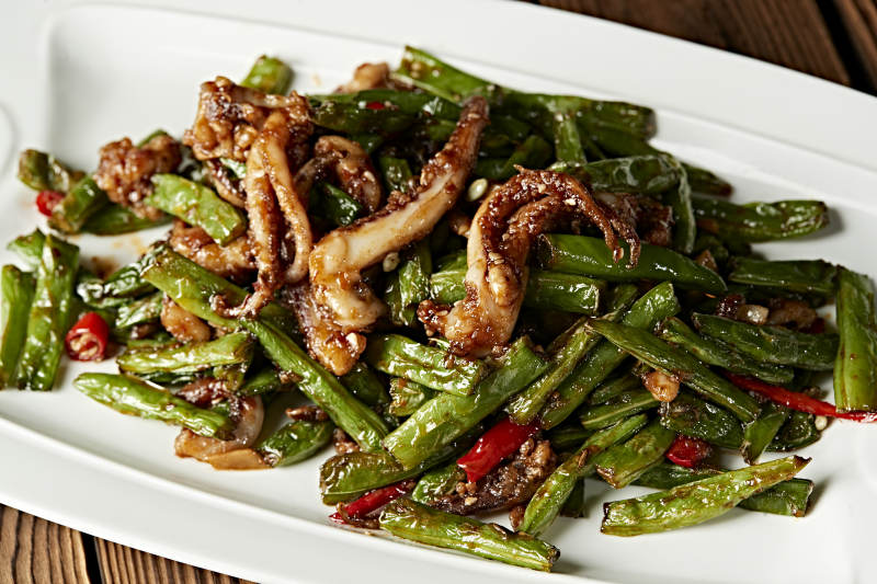 酱爆豆角鱿鱼须图片