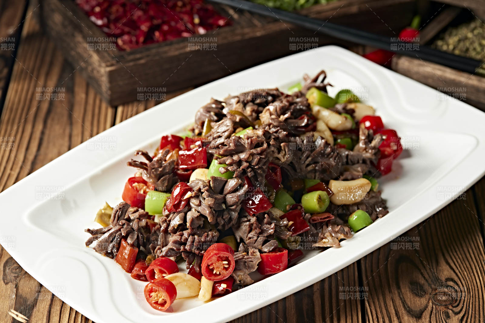 米椒蒜香爆鸭胗图片