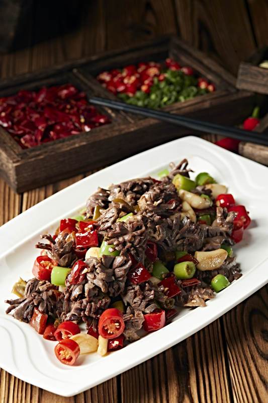 米椒蒜香爆鸭胗图片