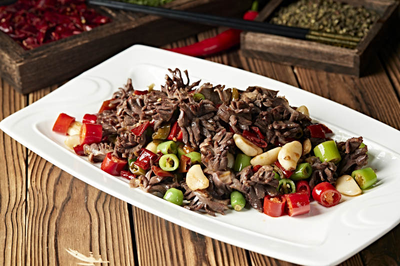 米椒蒜香爆鸭胗图片