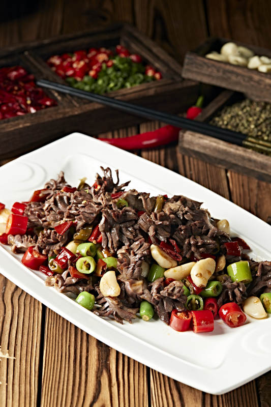 米椒蒜香爆鸭胗图片