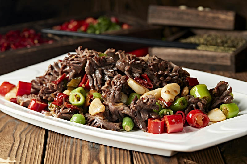 米椒蒜香爆鸭胗图片