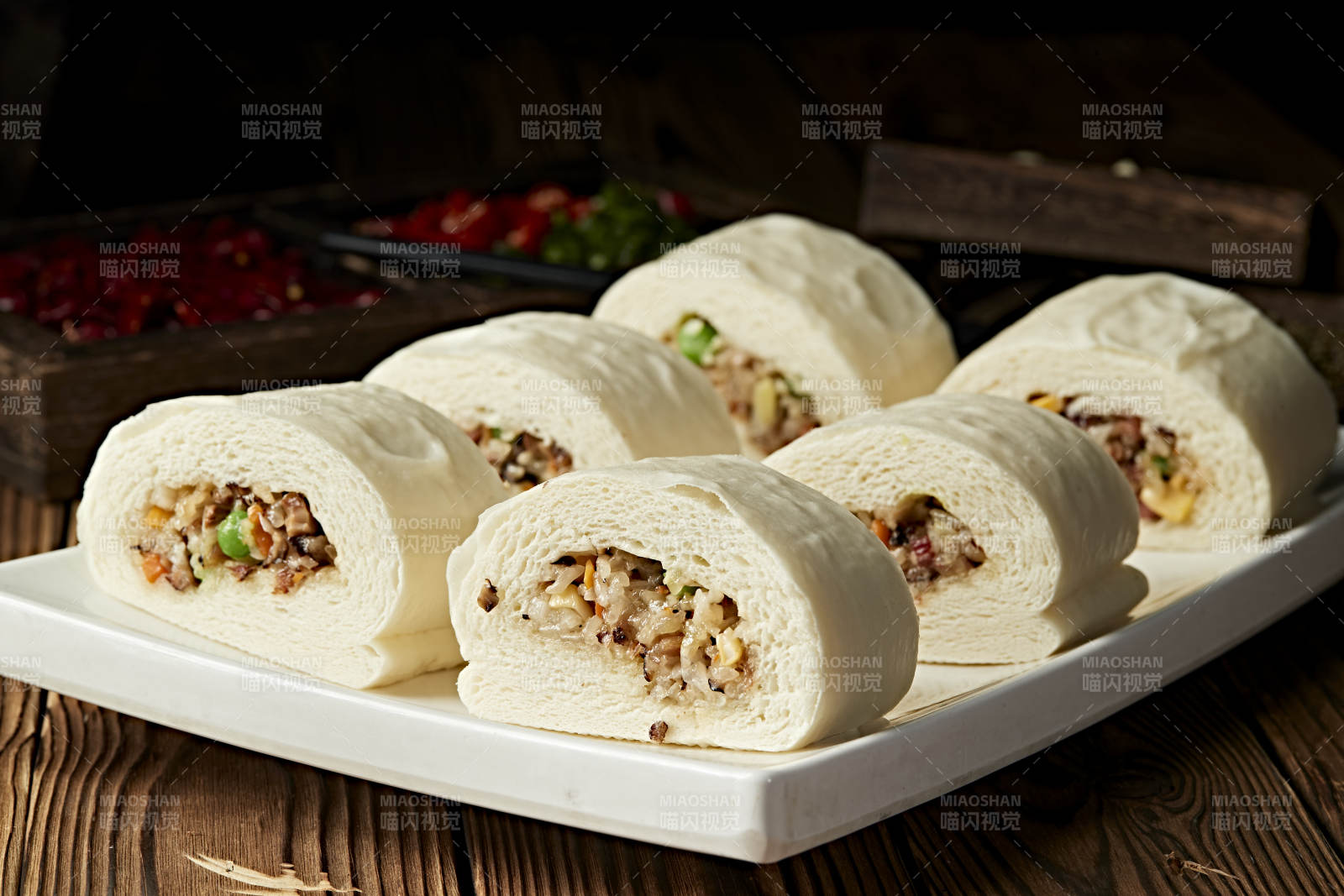 香蒸美味果蔬糯米卷图片