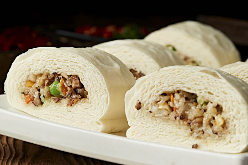 香蒸美味果蔬糯米卷图片