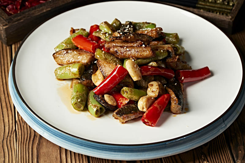 蒜香杭椒爆鳝鱼图片