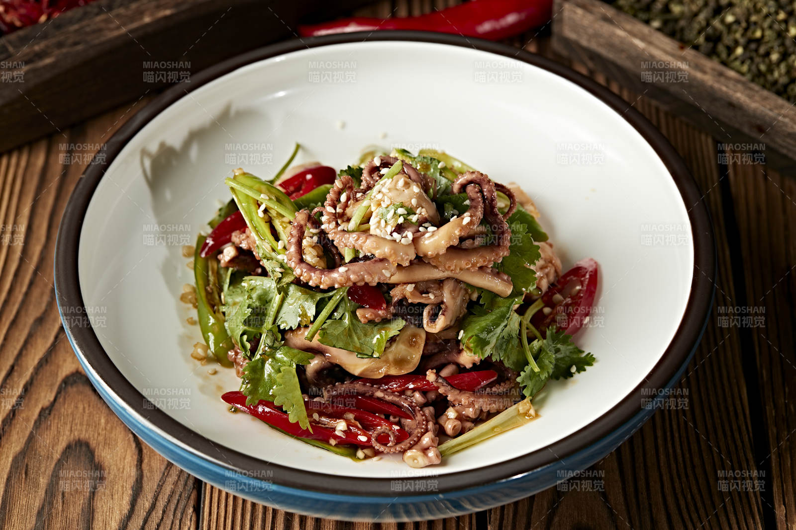 香菜辣椒巧拌鱿鱼须图片