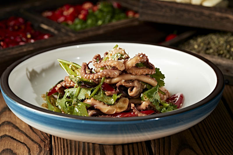 香菜辣椒巧拌鱿鱼须图片