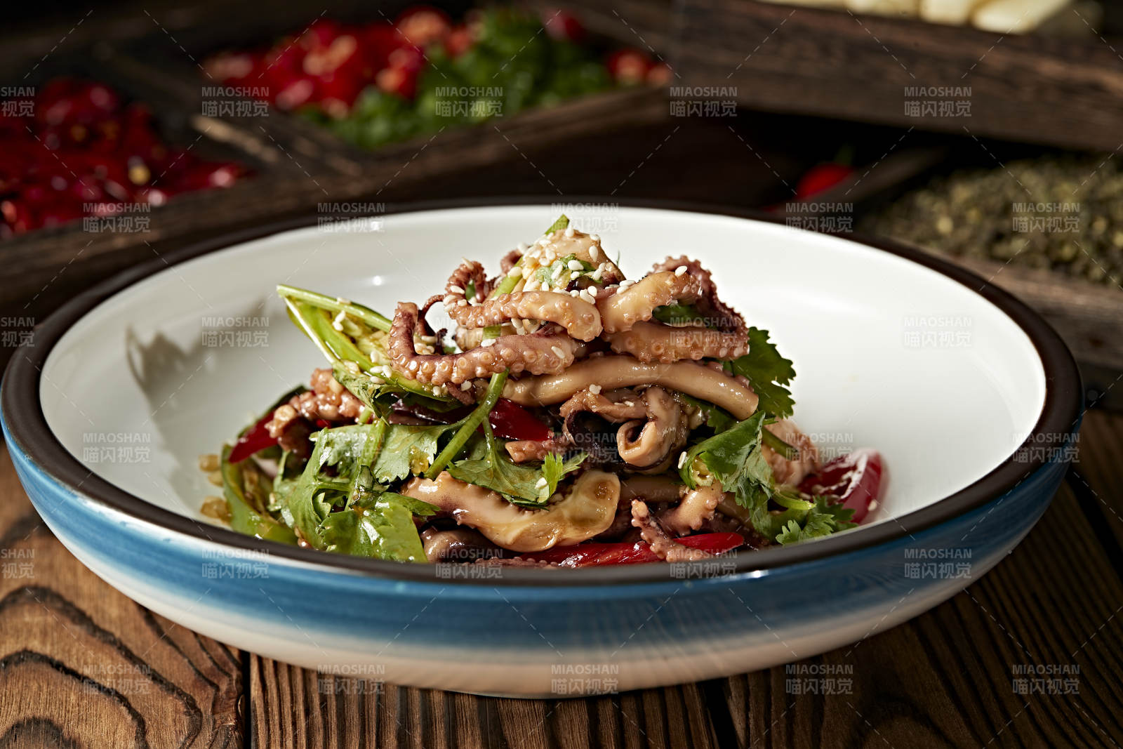 香菜辣椒巧拌鱿鱼须图片