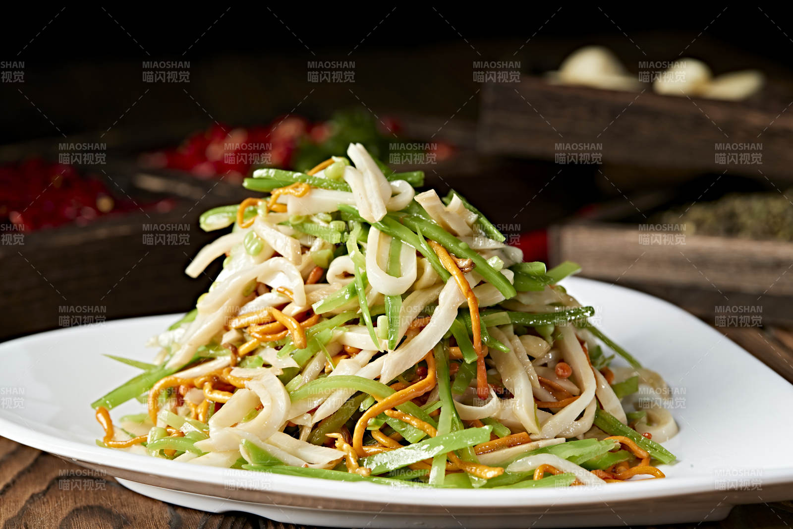 芥末油凉拌素三丝图片