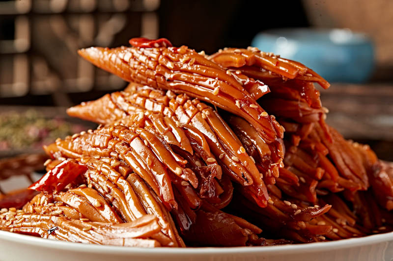 红油香辣火箭鱿鱼身图片