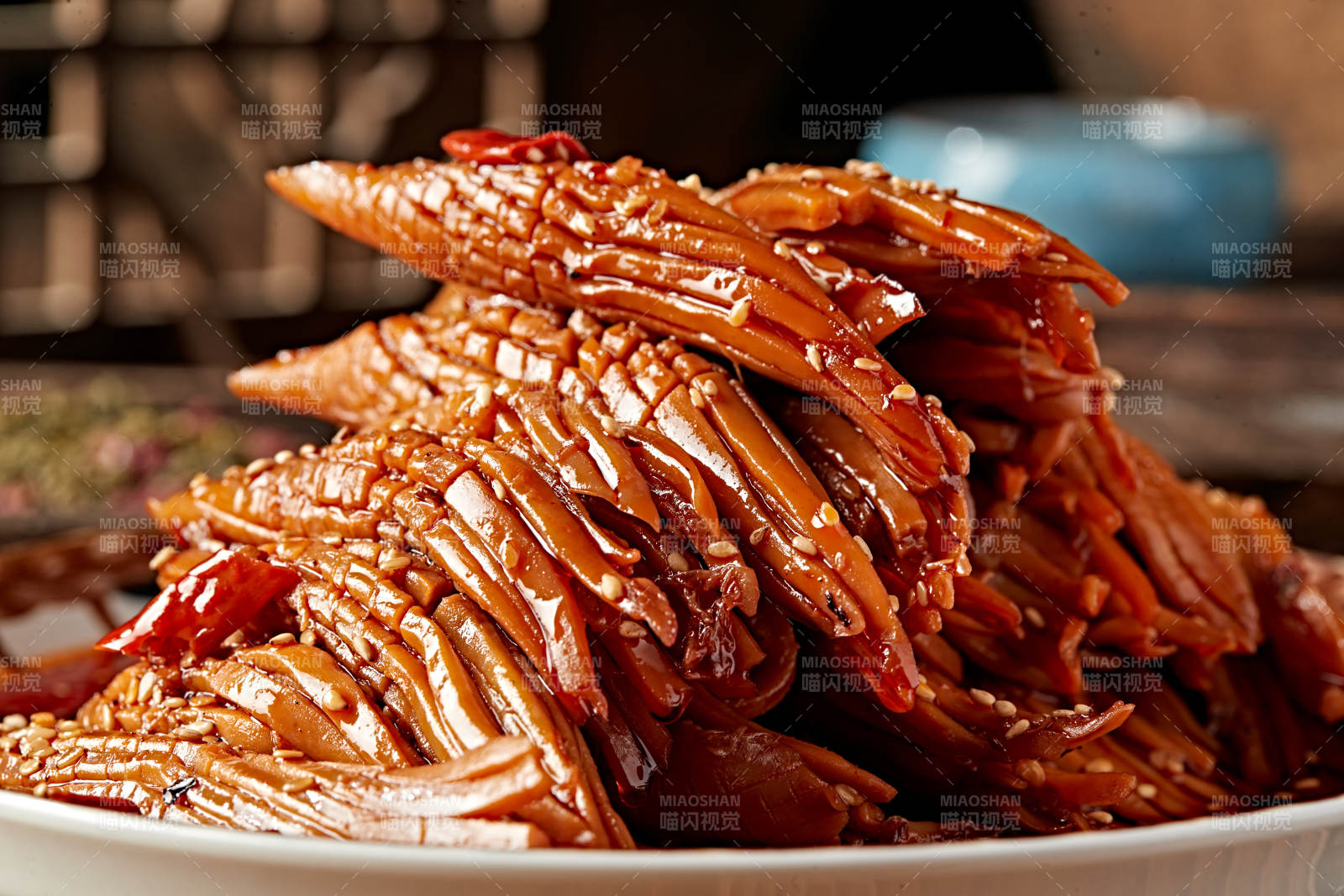 红油香辣火箭鱿鱼身图片