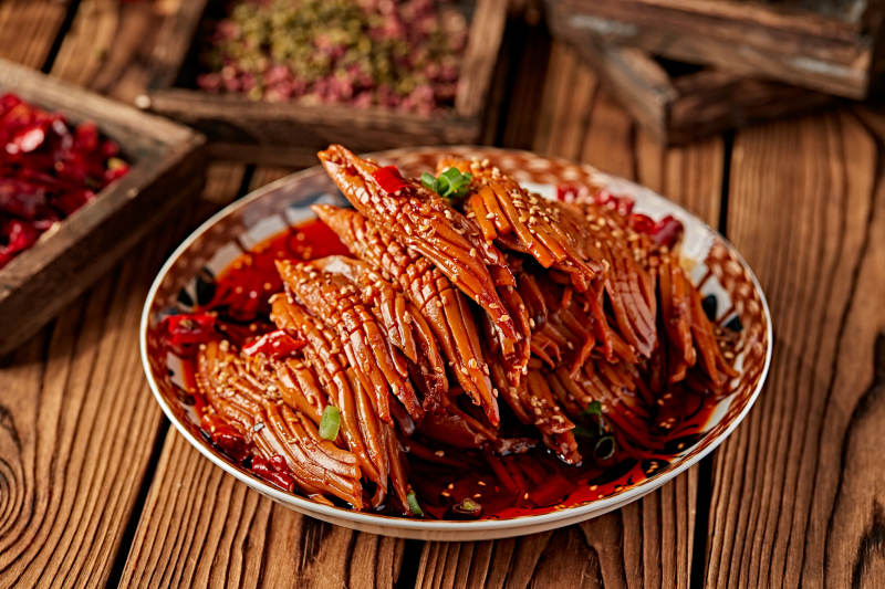 红油香辣火箭鱿鱼身图片