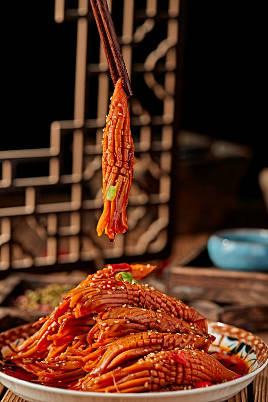 红油香辣火箭鱿鱼身图片