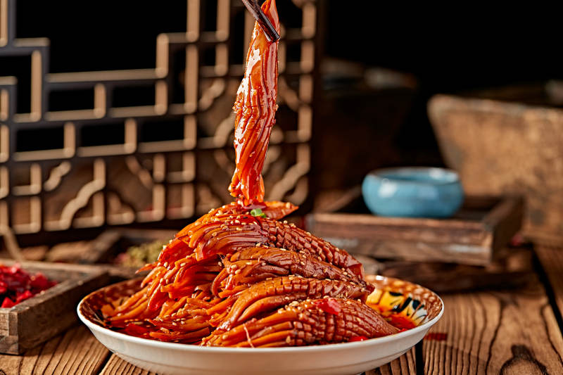 红油香辣火箭鱿鱼身图片