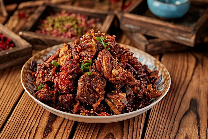椒麻香辣爆炒鸭块图片