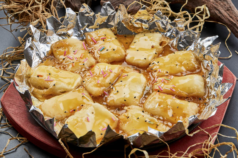 木托铁板蜜汁奶豆腐切片图片