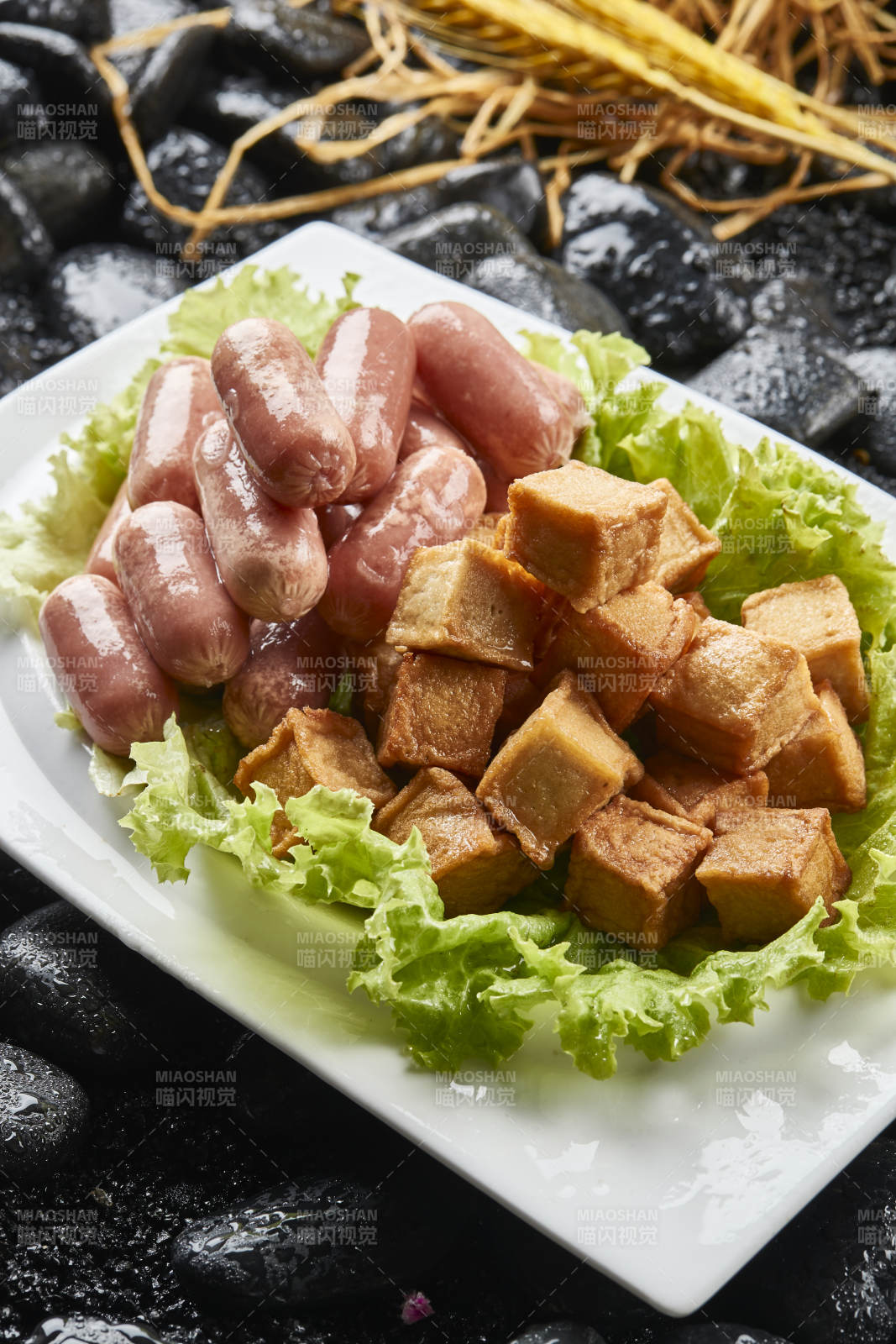 烤肉食材双拼鱼豆腐桂花肠图片