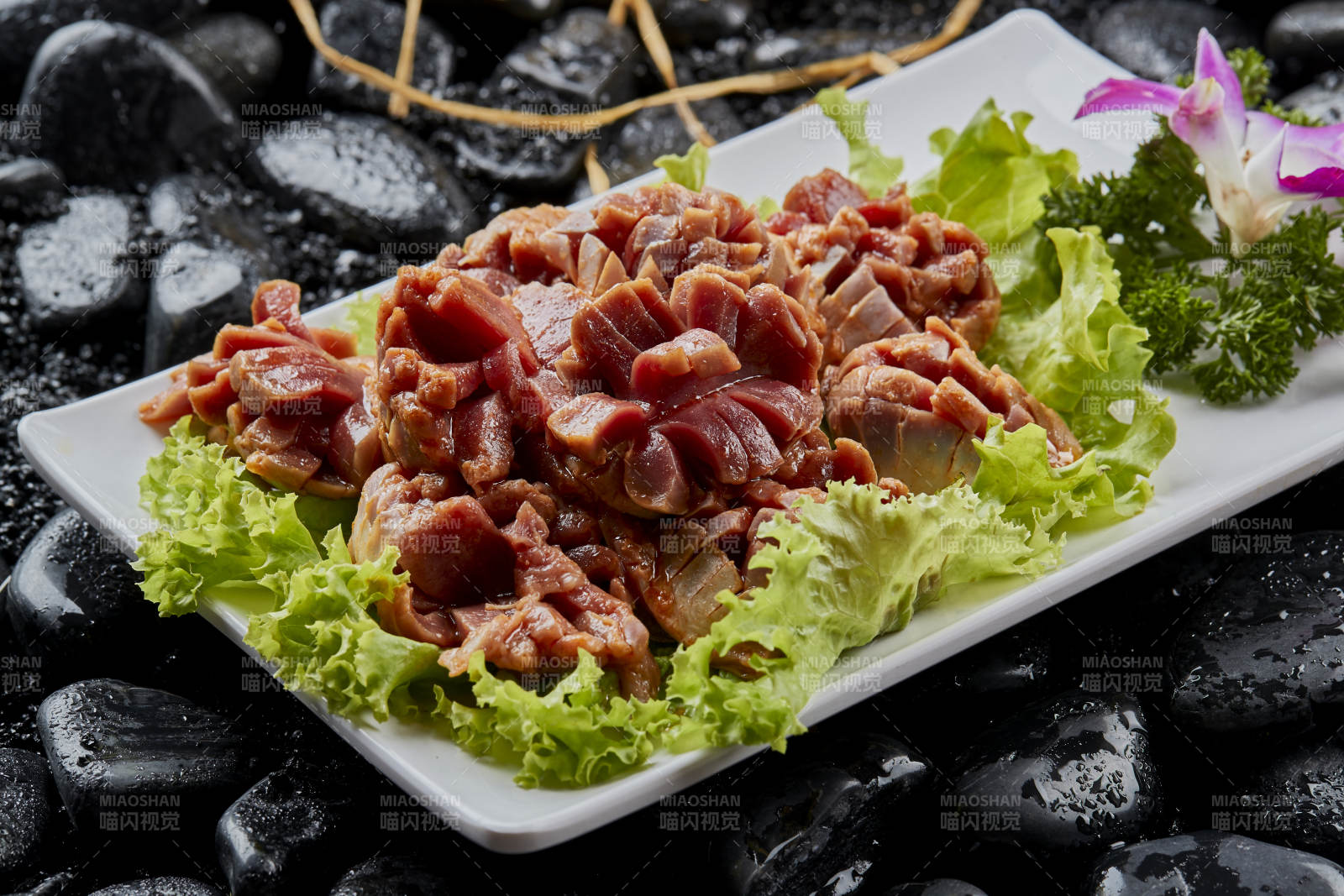 烤肉食材生腌鸡胗花图片