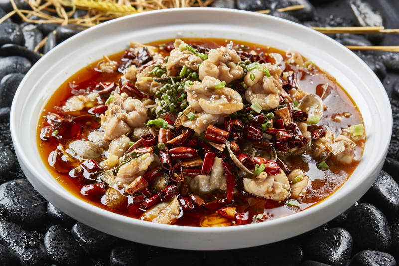 麻辣红油水煮香水花蛤牛蛙图片