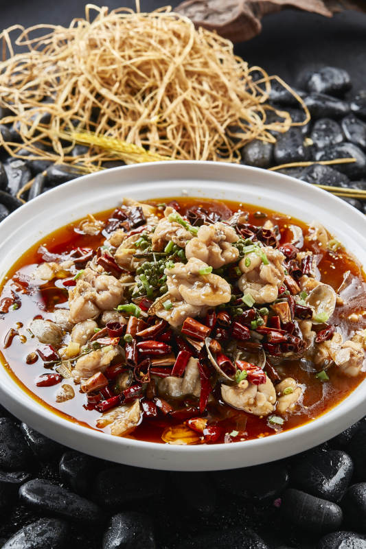 麻辣红油水煮香水花蛤牛蛙图片