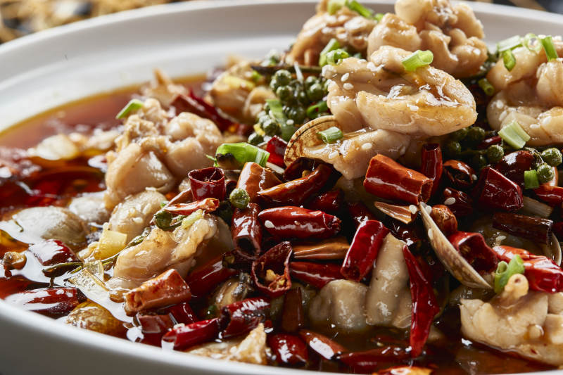 麻辣红油水煮香水花蛤牛蛙图片