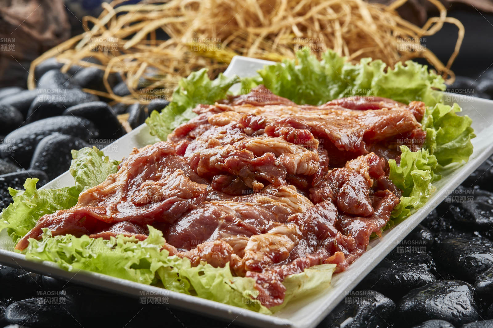 烤肉食材腌渍极品牛五花肉图片