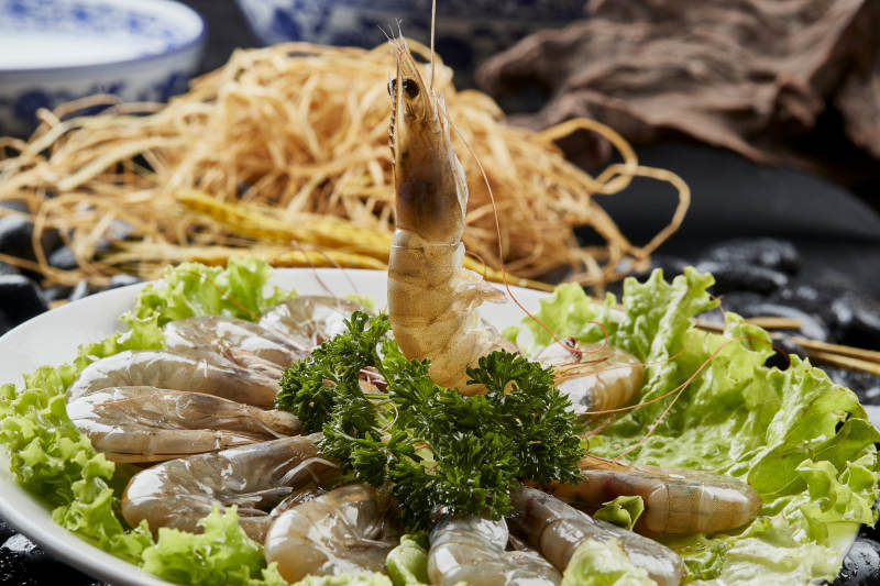 烤肉食材新鲜大虾图片