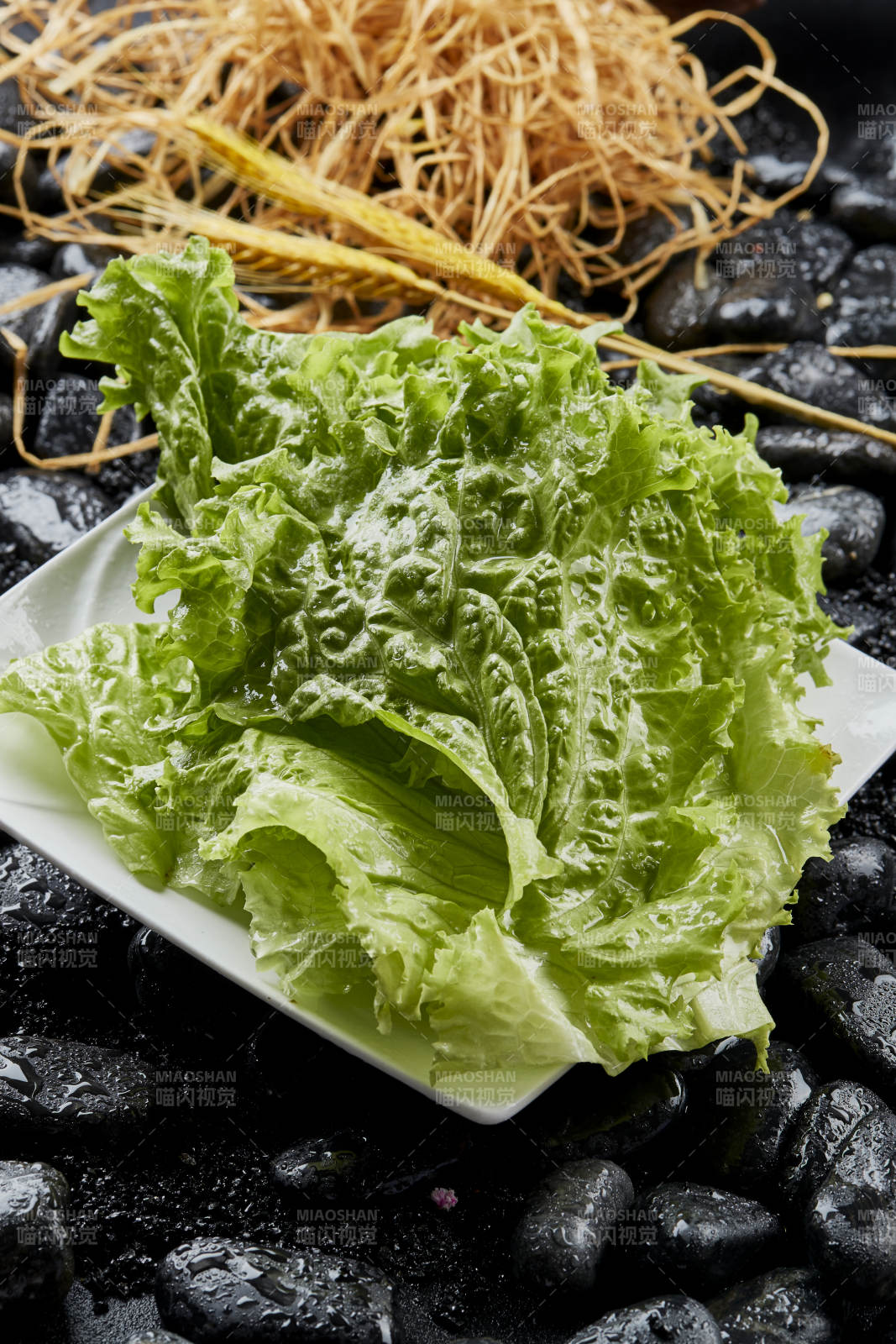 涮烤食材生菜叶图片