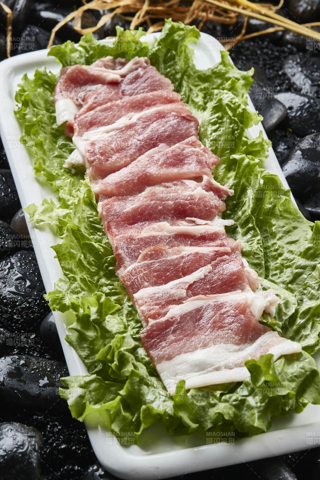 烤肉食材极品猪五花肉图片