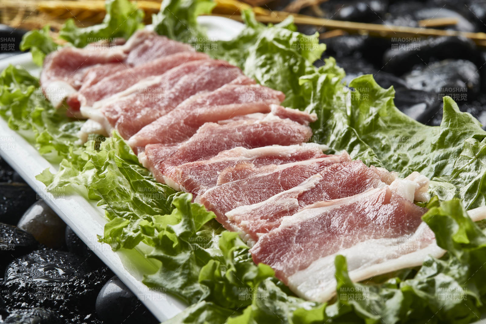 烤肉食材极品猪五花肉图片